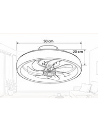 Ordito 50 Deri Kaplı Fanlı Led Plafonyer
