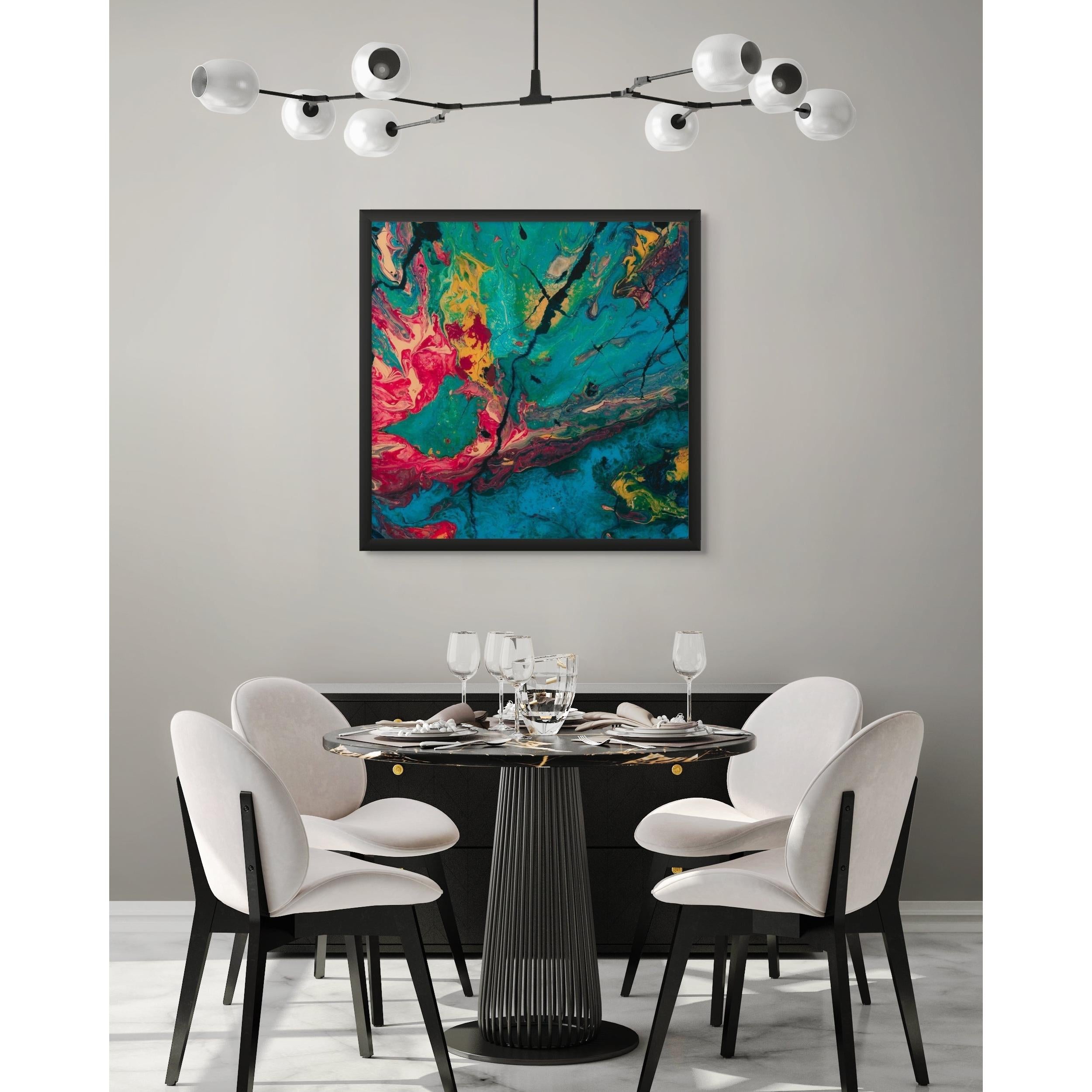 Orijinal Design Siyah Çerçeveli Cam Baskı Tablo