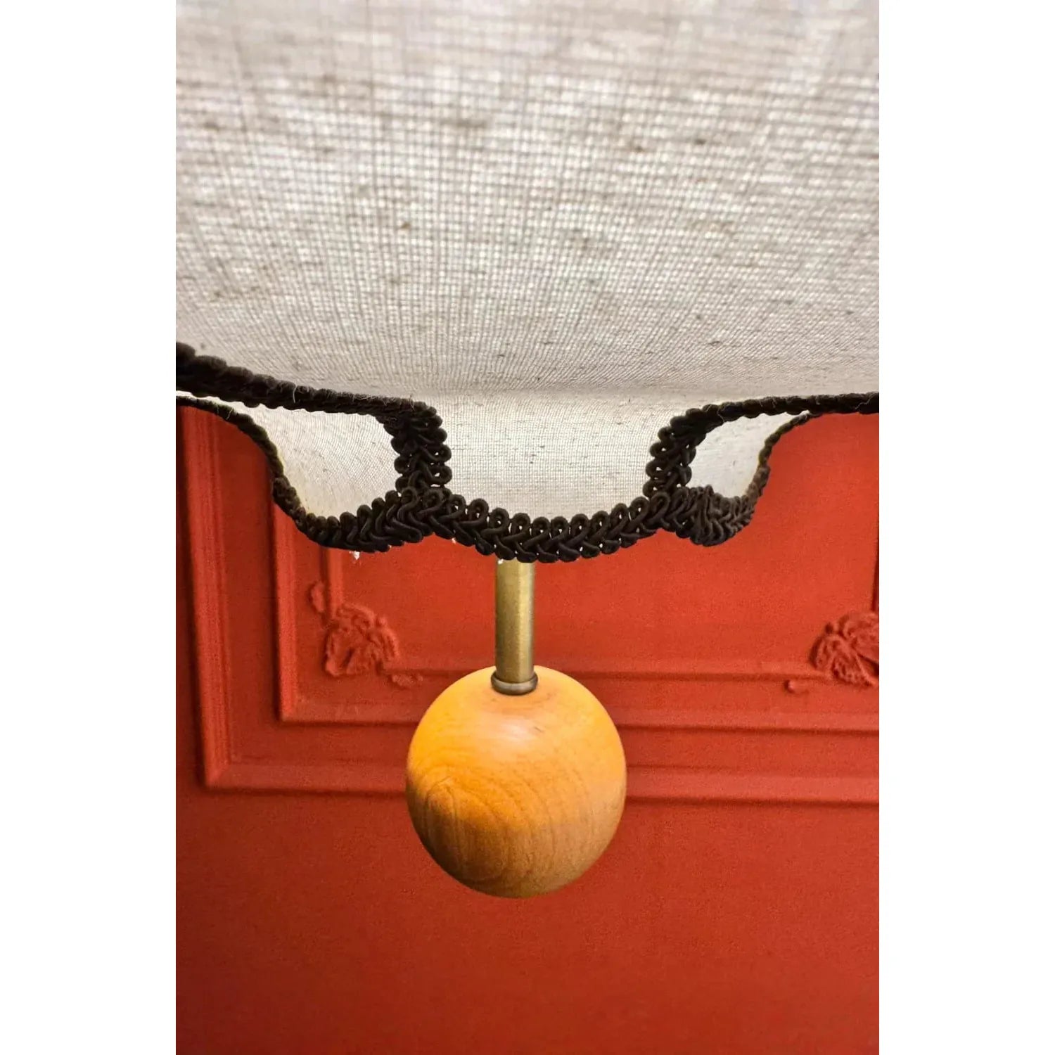 Orion Ahşap Detaylı Keten Avize