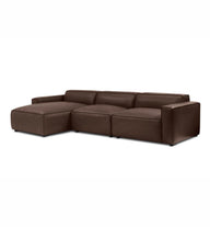 Orlando Sol Uzanmali Deri̇ Köşe Koltuk-Hoom Concept-koyu kahve-NowShopFun