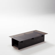 The Monolith - Füzyon Camlı Masif Orta Sehpa-Orta Sehpa-Stöff Mobel-Siyah-NowShopFun