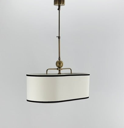 Oscar Elips Biyeli 3 Işıklı Kumaş Avize