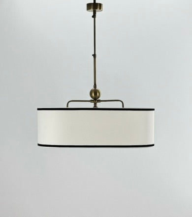 Oscar Elips Biyeli 3 Işıklı Kumaş Avize