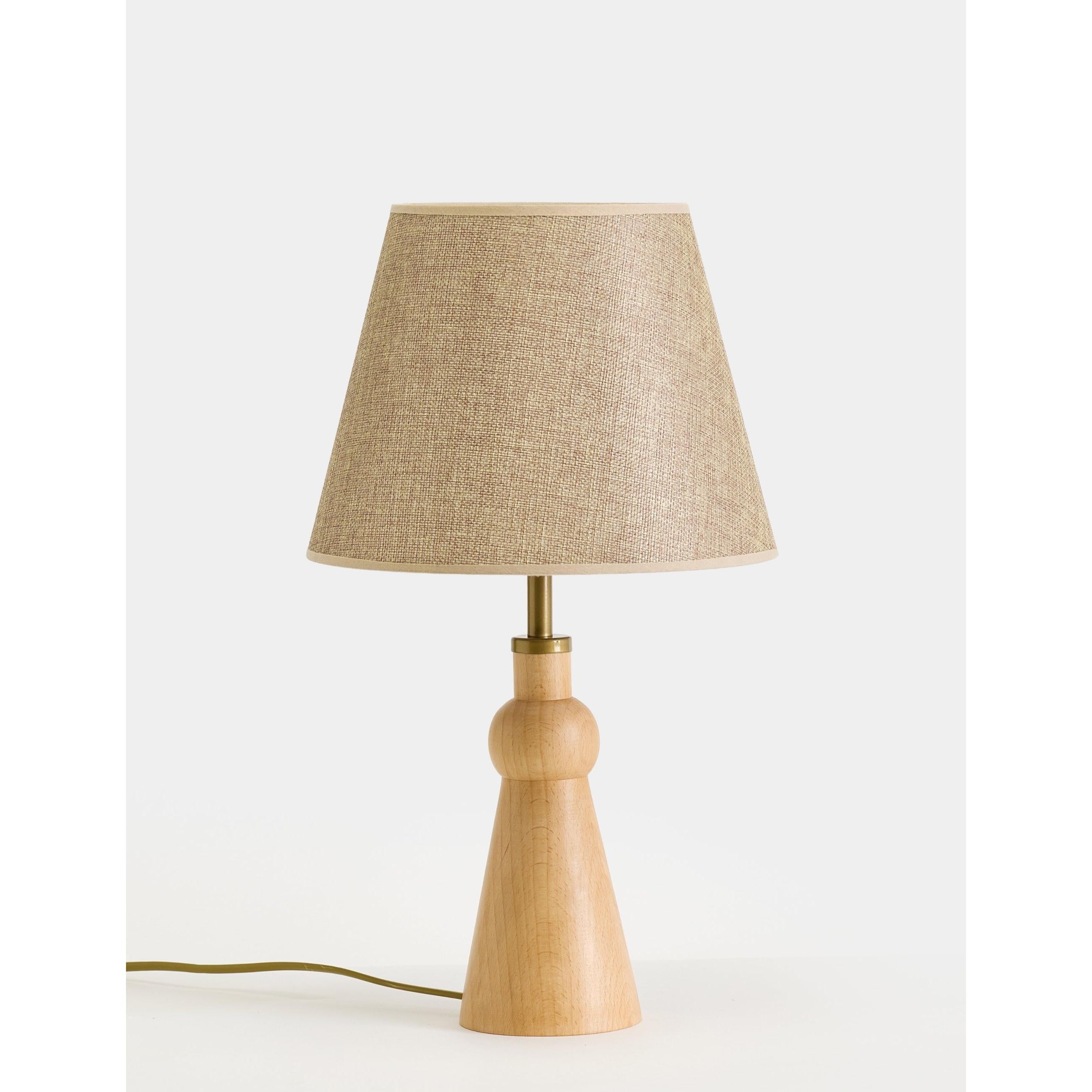 Oslo Kumaş Şapkalı Ahşap Abajur