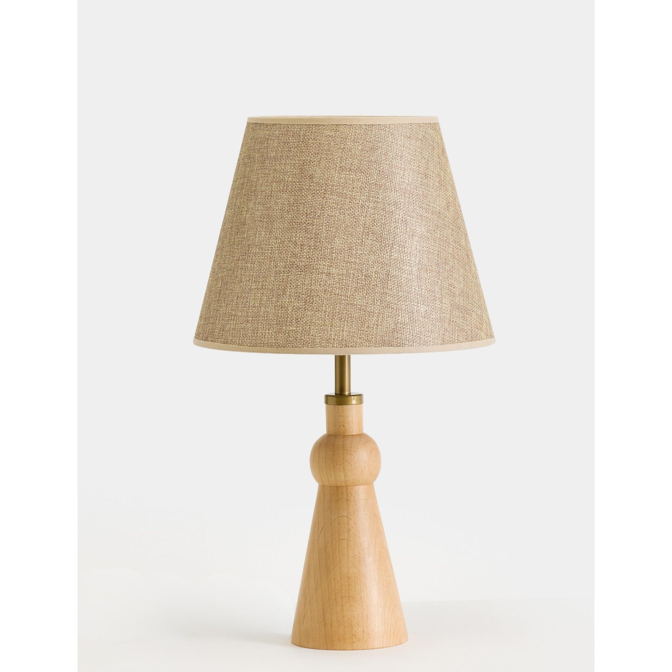Oslo Kumaş Şapkalı Ahşap Abajur