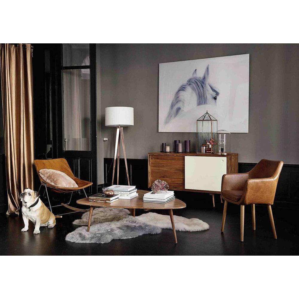 Milas Ceviz Kaplama Üçgen Sehpa