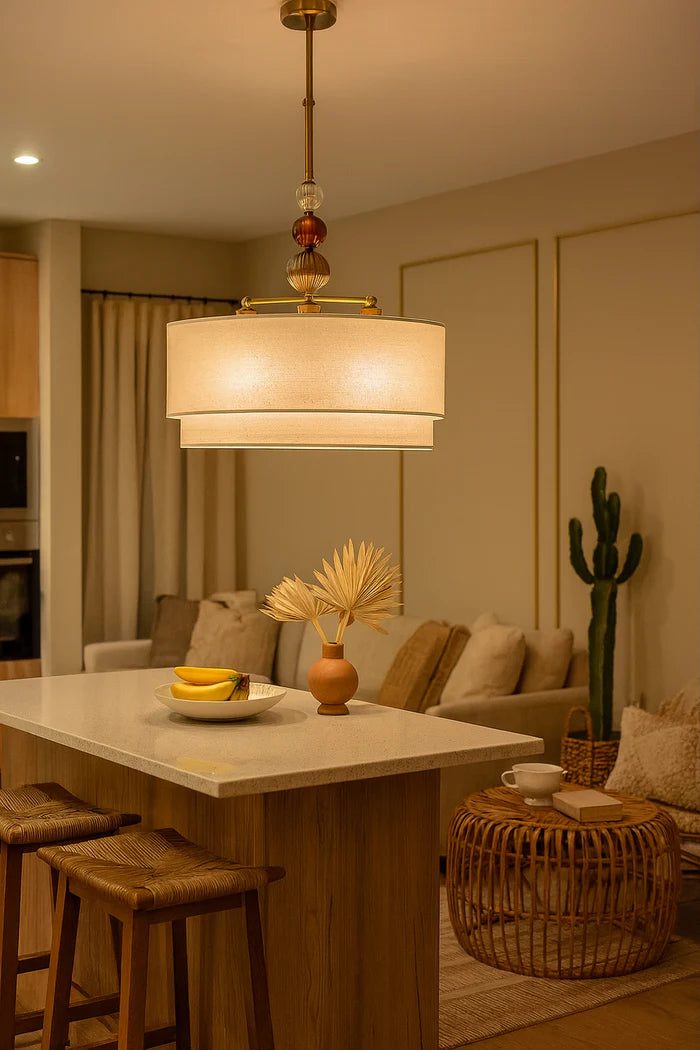 Ottava 2 Camlı Keten Avize