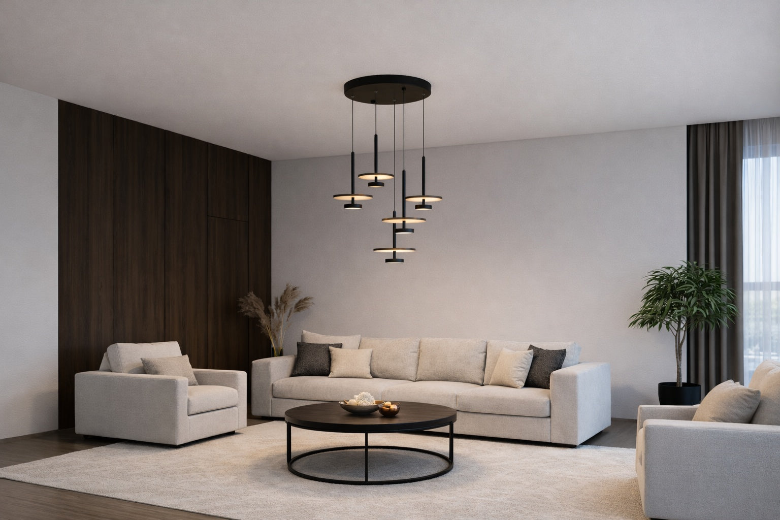 Nuvora Led Ahşaplı Sarkıt Avize