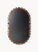 Oval Akasya Çerçeveli Duvar Aynası