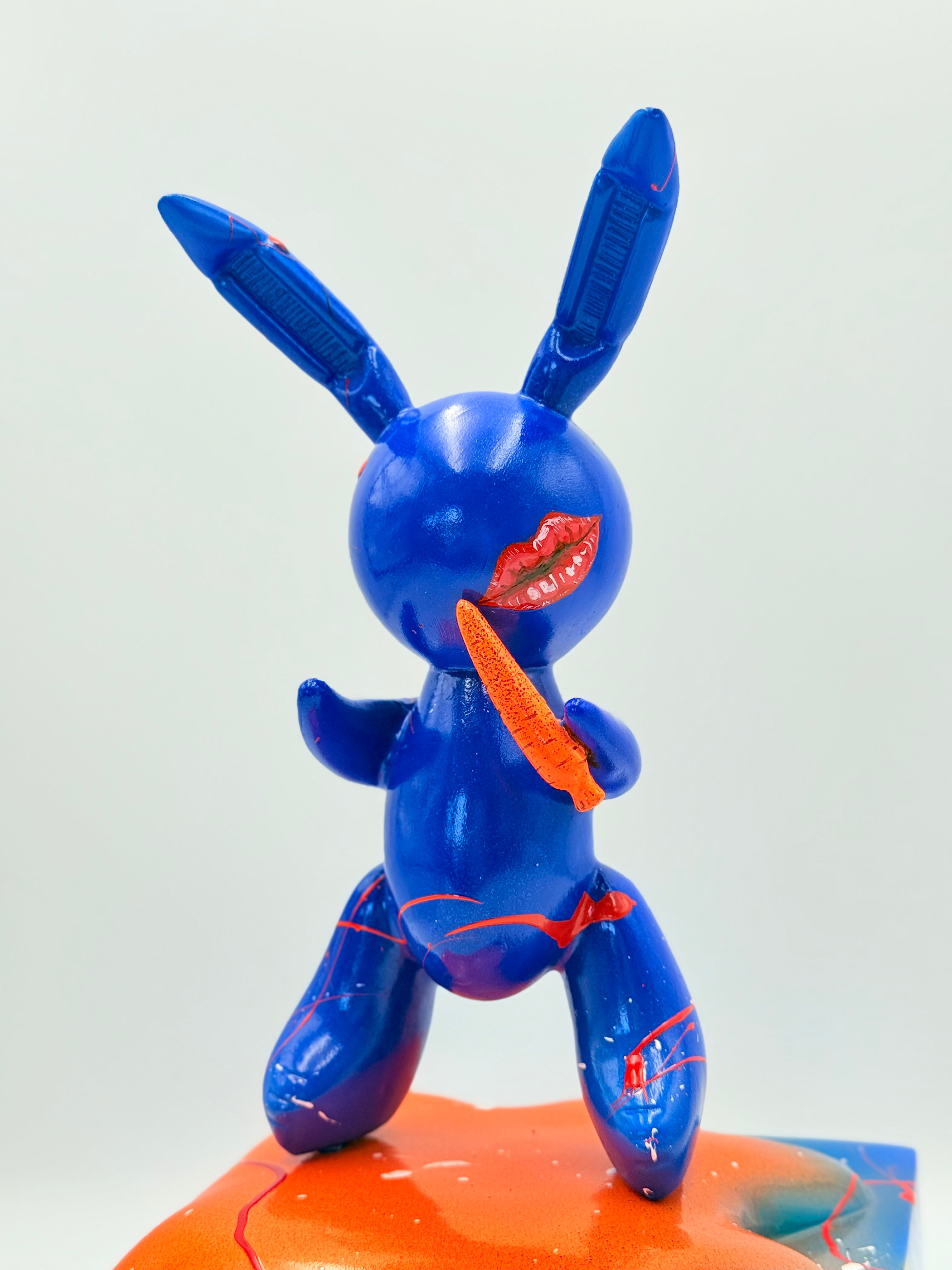 Özel Tasarım Mavi Balon Tavşan Heykeli