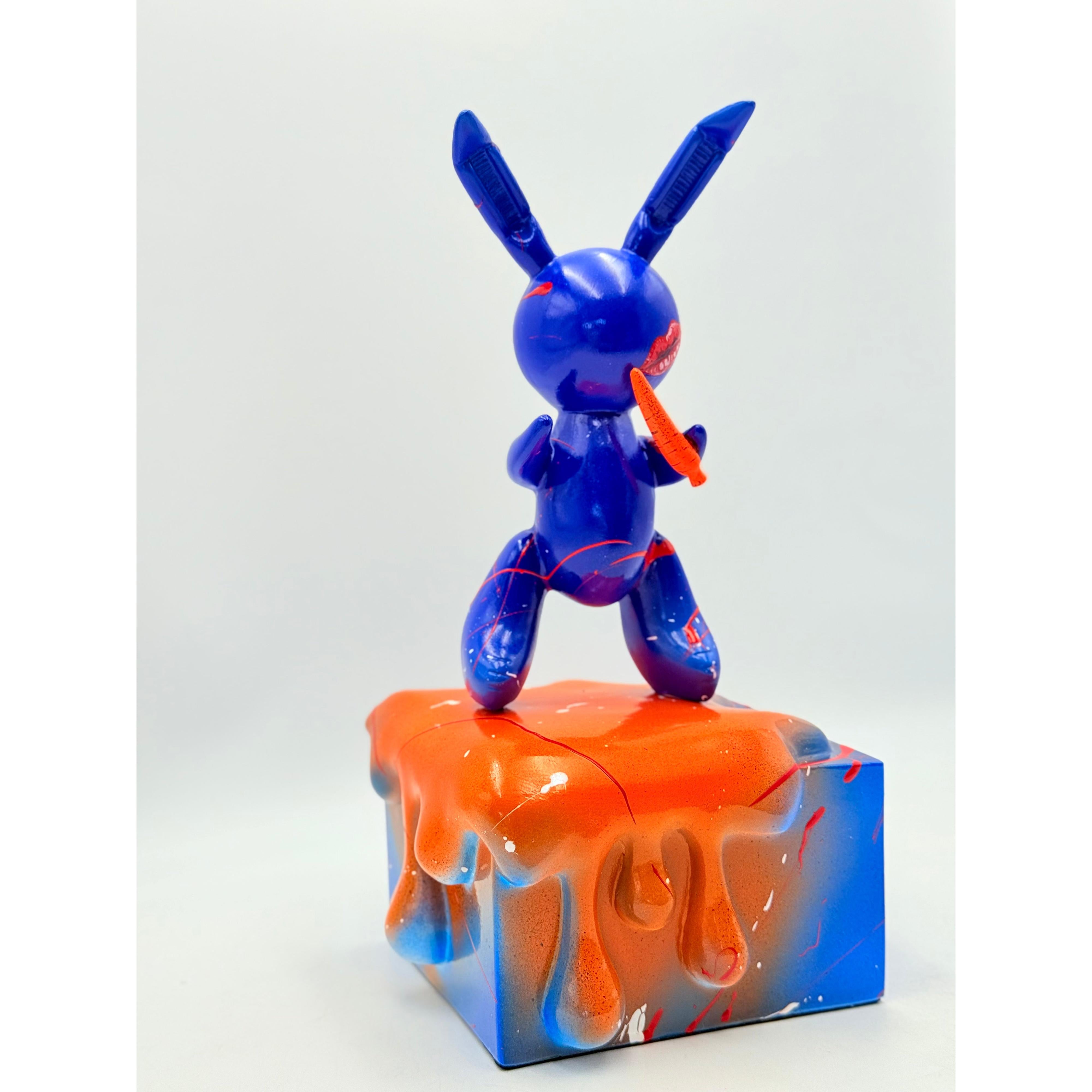 Özel Tasarım Mavi Balon Tavşan Heykeli