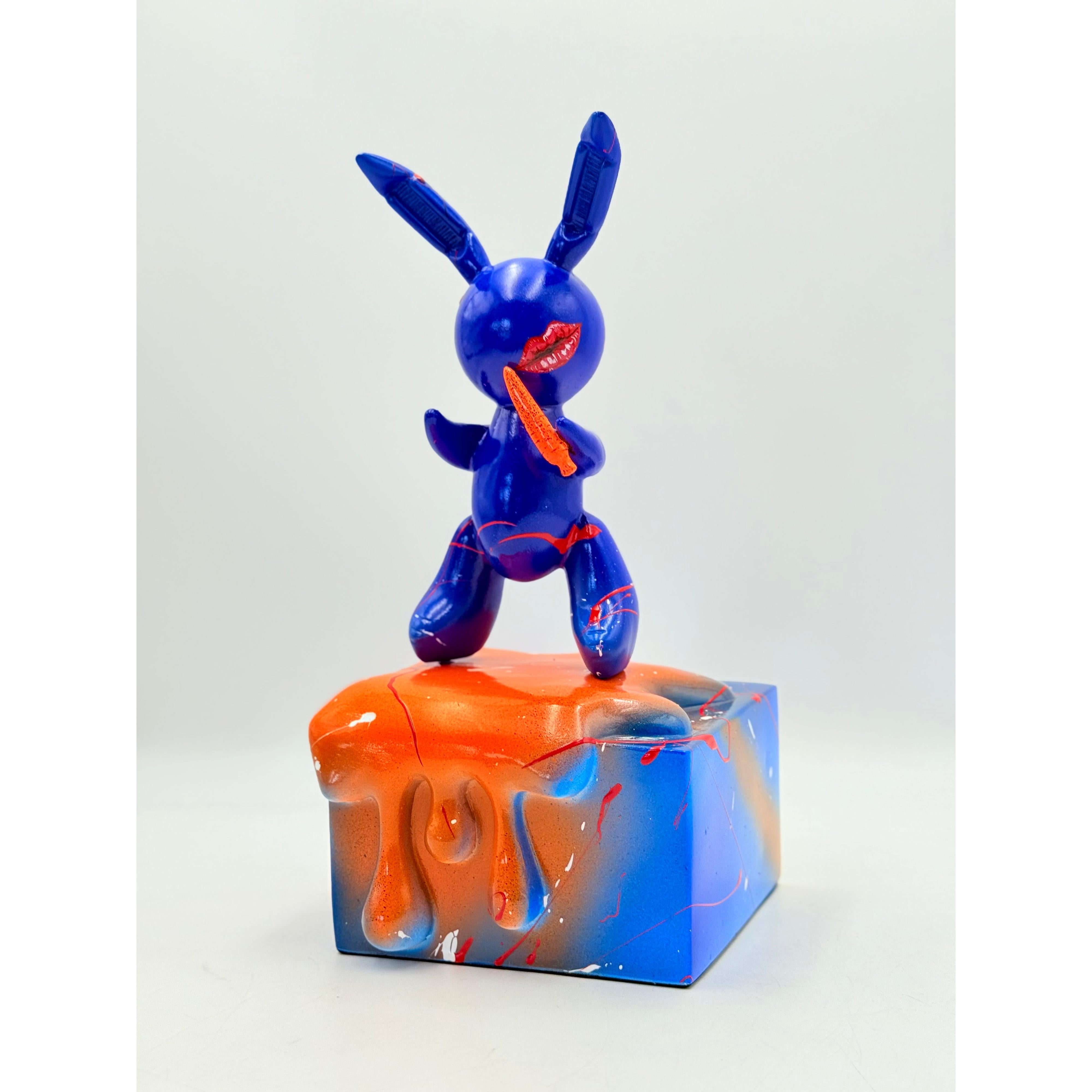 Özel Tasarım Mavi Balon Tavşan Heykeli