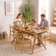 Aira Dikdörtgen Yemek Masası-Yemek Masası-Furnirem-Large-Meşe-NowShopFun