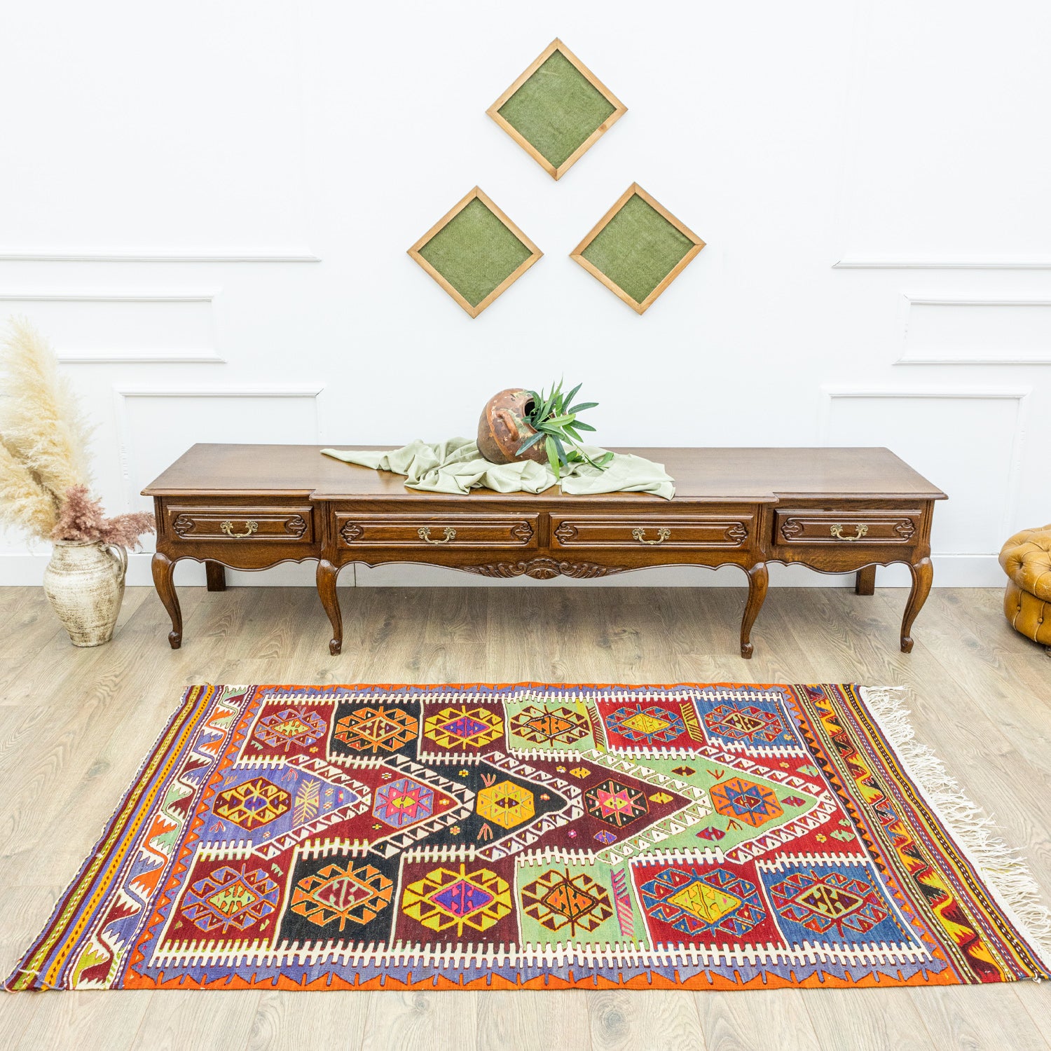 Pakdest Renkli El Dokuma Kavak Kilim 118x186 cm