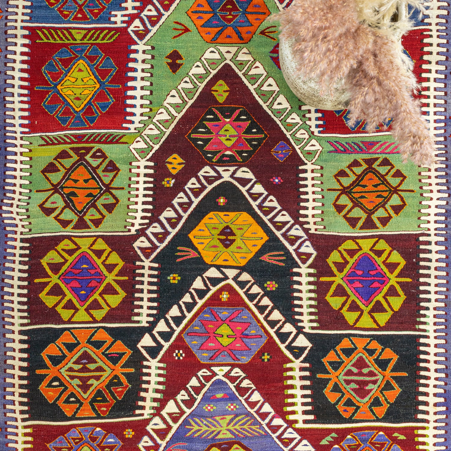 Pakdest Renkli El Dokuma Kavak Kilim 118x186 cm