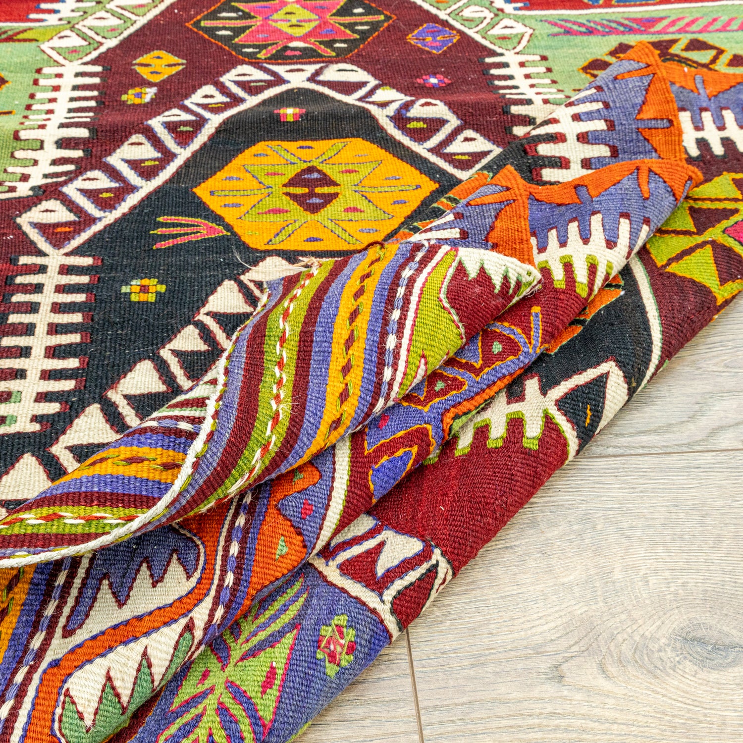 Pakdest Renkli El Dokuma Kavak Kilim 118x186 cm