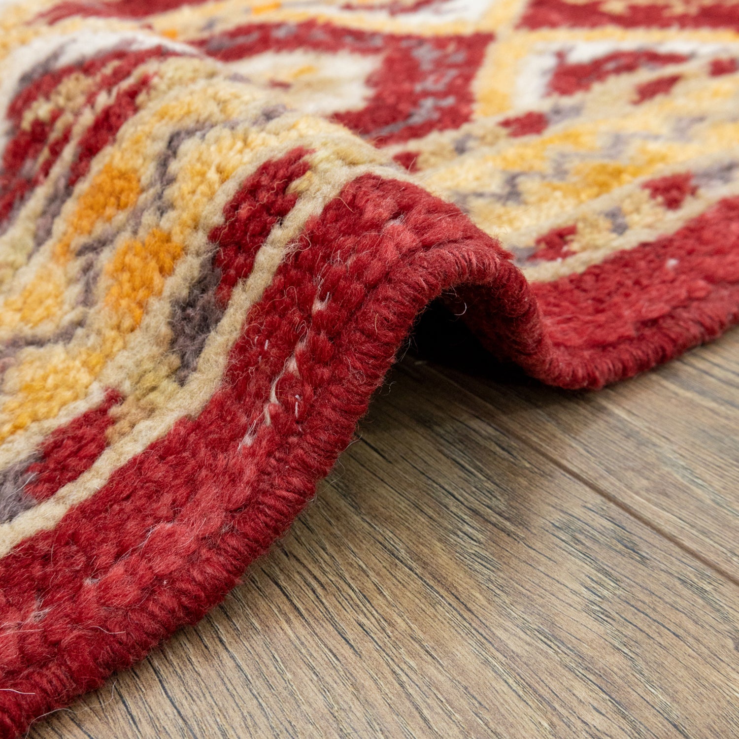 Palas Etnik Desenli El Dokuma Yün Tülü Halı 141x169 cm-Kilim & Halı-Soho Antiq-NowShopFun