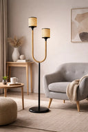 Palmera İkili Siyah Metal Lambader