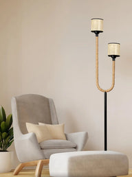 Palmera İkili Siyah Metal Lambader-Lambader-Alldesco-NowShopFun