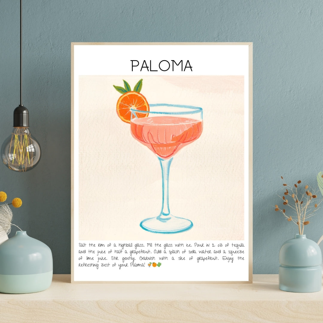 Paloma Cocktail Art Print Tasarım Poster-Tablo-Muff Atelier-21x30cm-NowShopFun