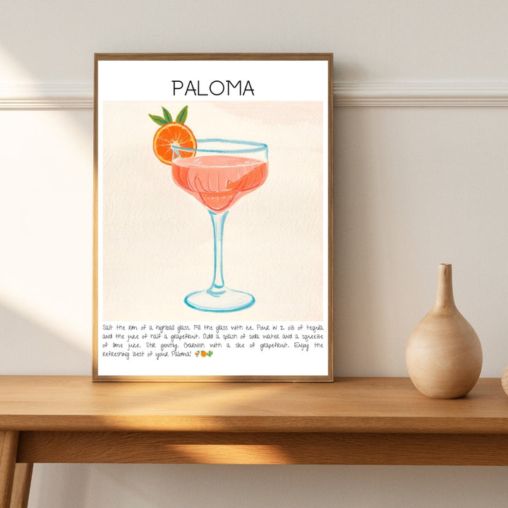 Paloma Cocktail Art Print Tasarım Poster-Tablo-Muff Atelier-21x30cm-NowShopFun