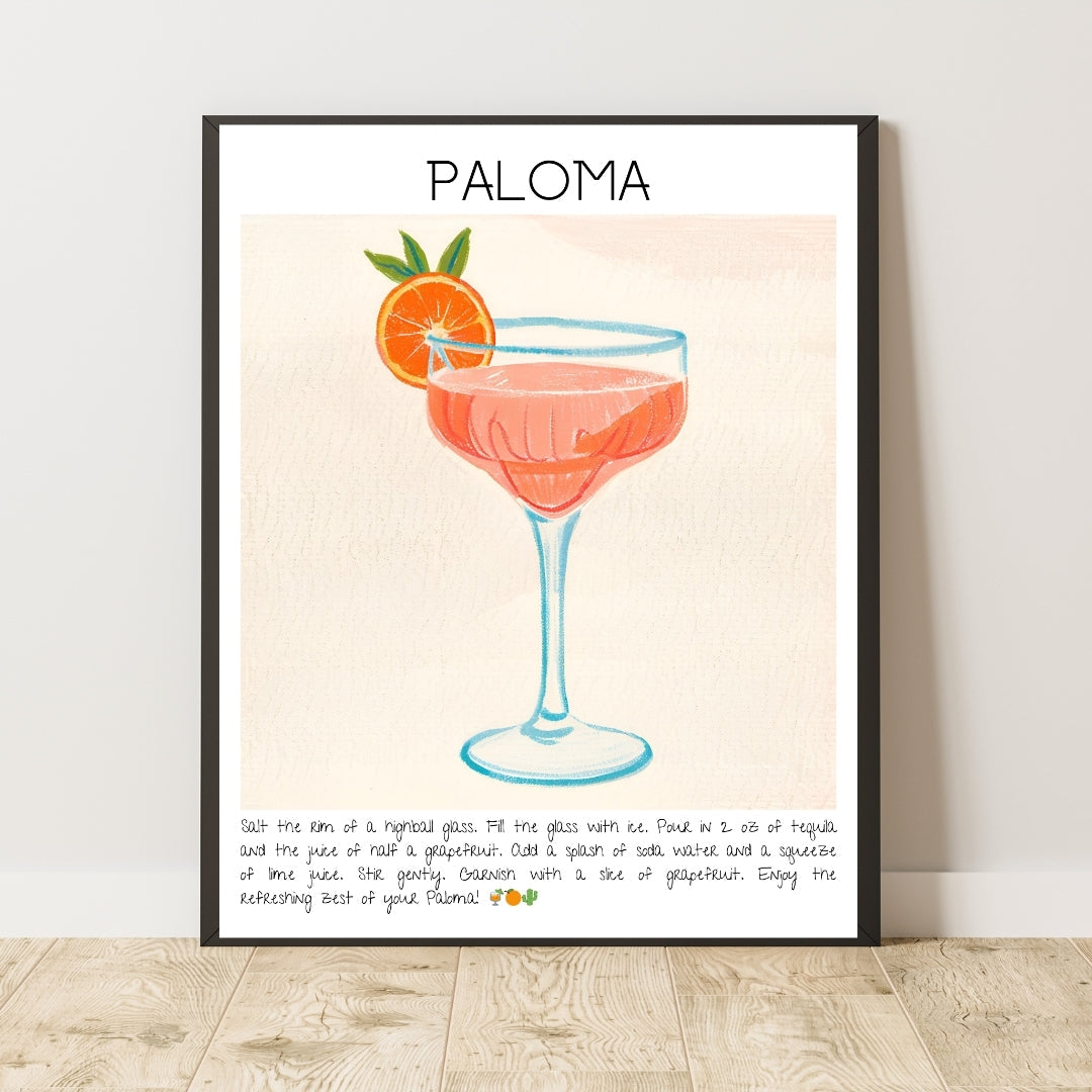 Paloma Cocktail Art Print Tasarım Poster-Tablo-Muff Atelier-21x30cm-NowShopFun