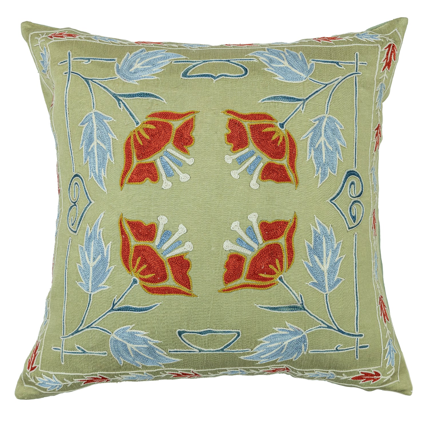Pamir Çiçek Desenli Kırlent 50x50 cm-Yastık & Kırlent-Soho Antiq-NowShopFun