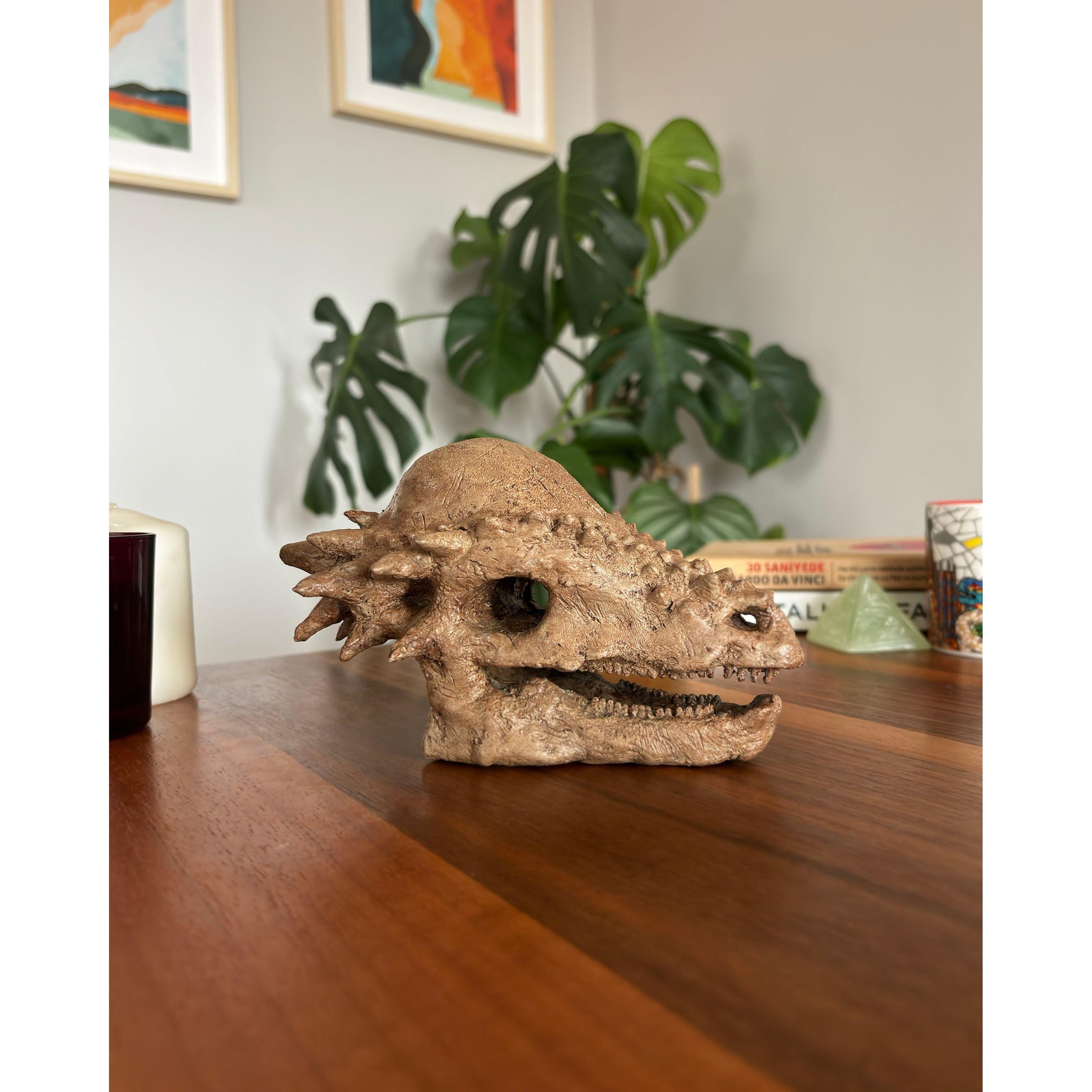 Pachycephalosaurus Mini Seramik Heykel