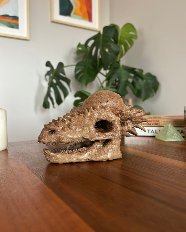 Pachycephalosaurus Mini Seramik Heykel