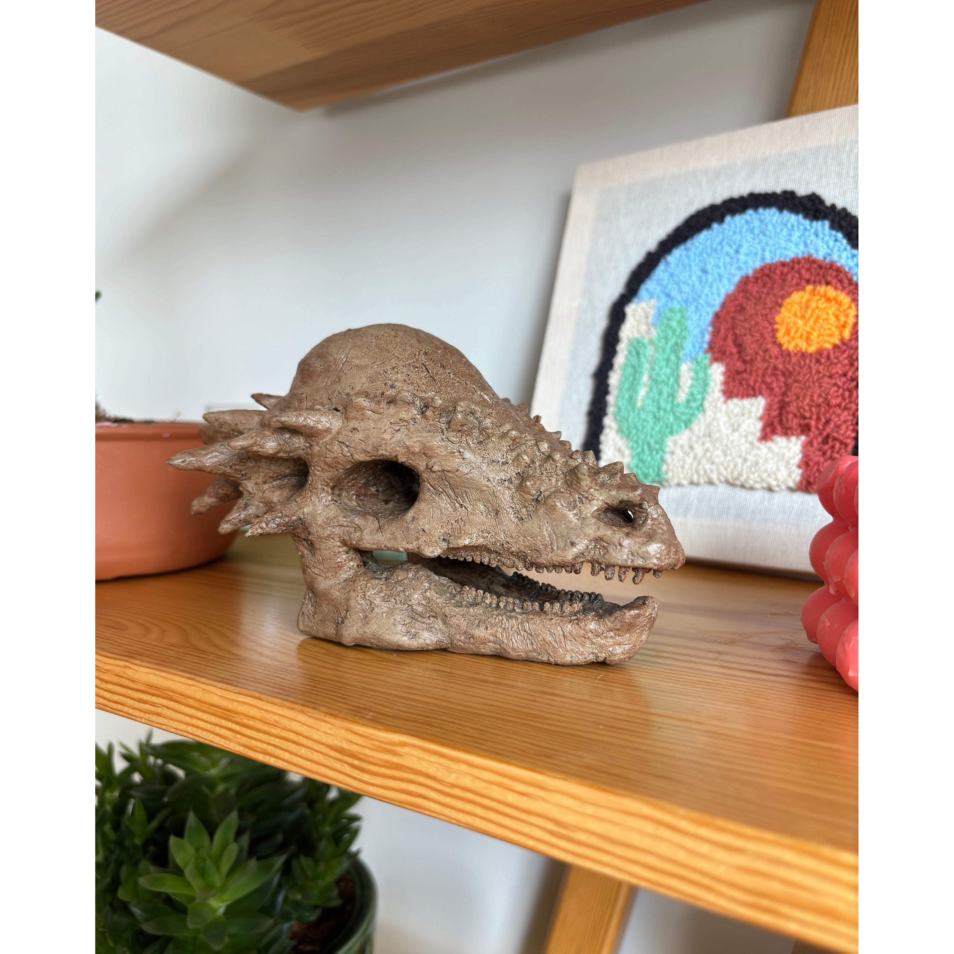 Pachycephalosaurus Mini Seramik Heykel