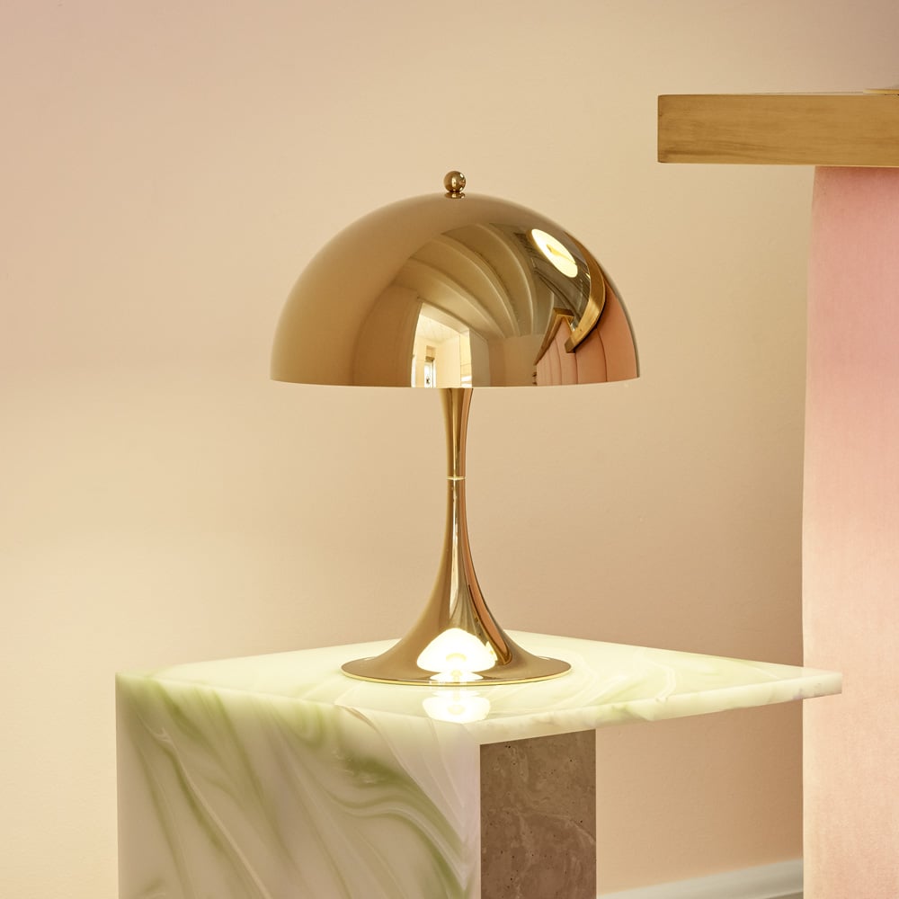 Panthella Şarjlı Masa Lambası-Masa Lambası-Rose Lighting-Gold-NowShopFun