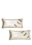 Papillon Kırık Beyaz İpek Kırlent Takımı