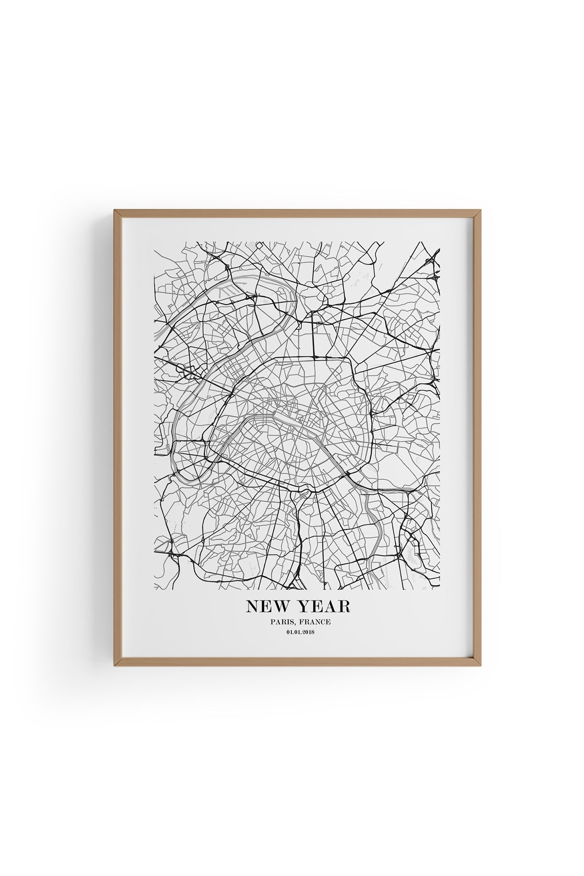 Paris Şehir Haritası Poster