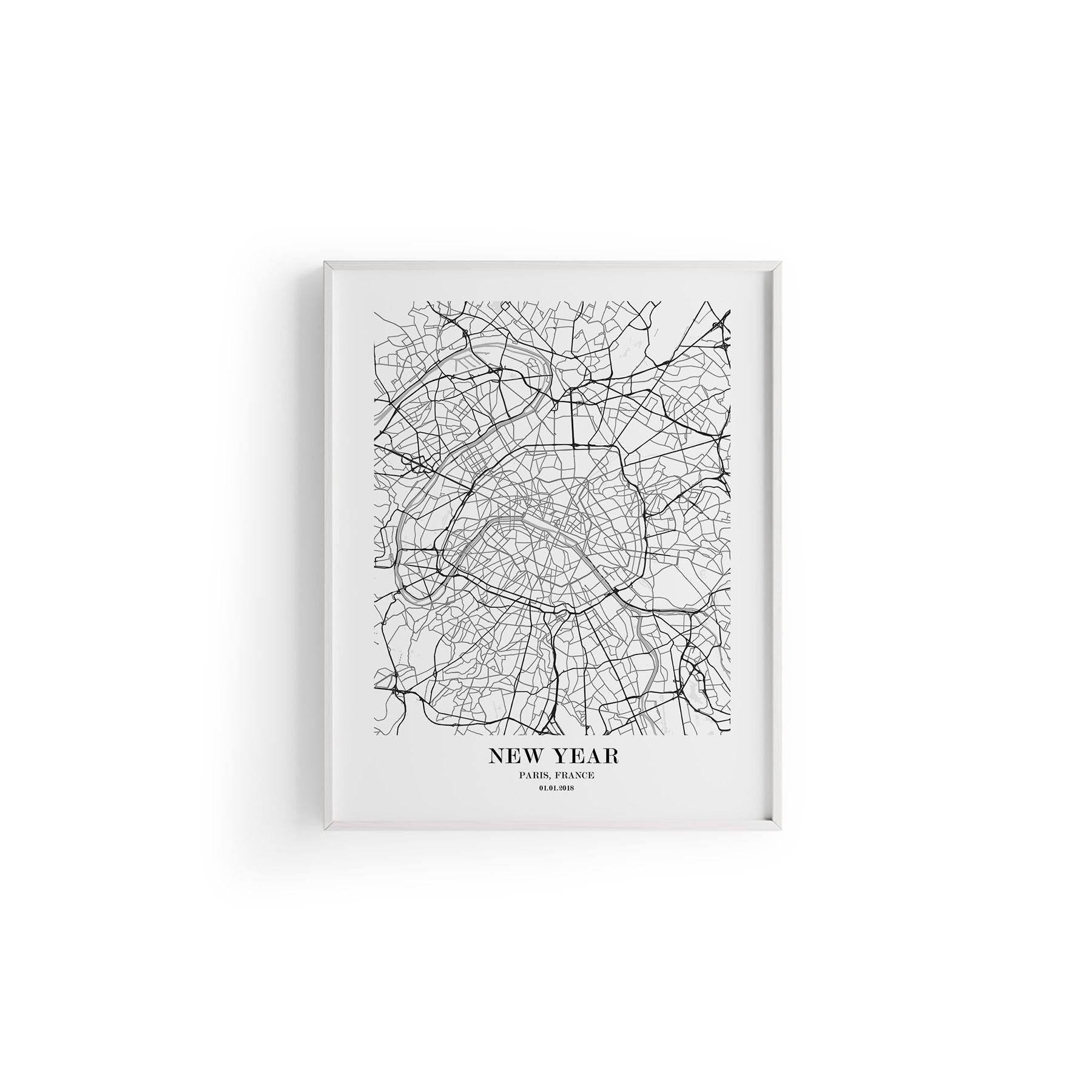 Paris Şehir Haritası Poster