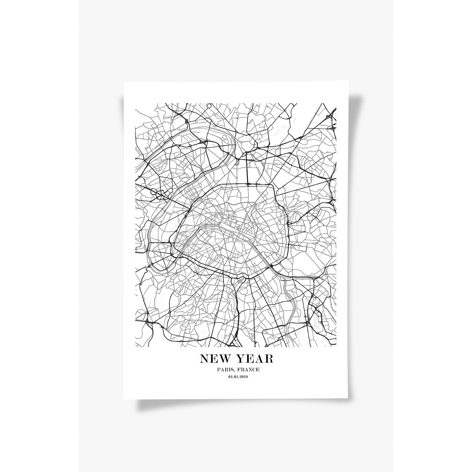 Paris Şehir Haritası Poster