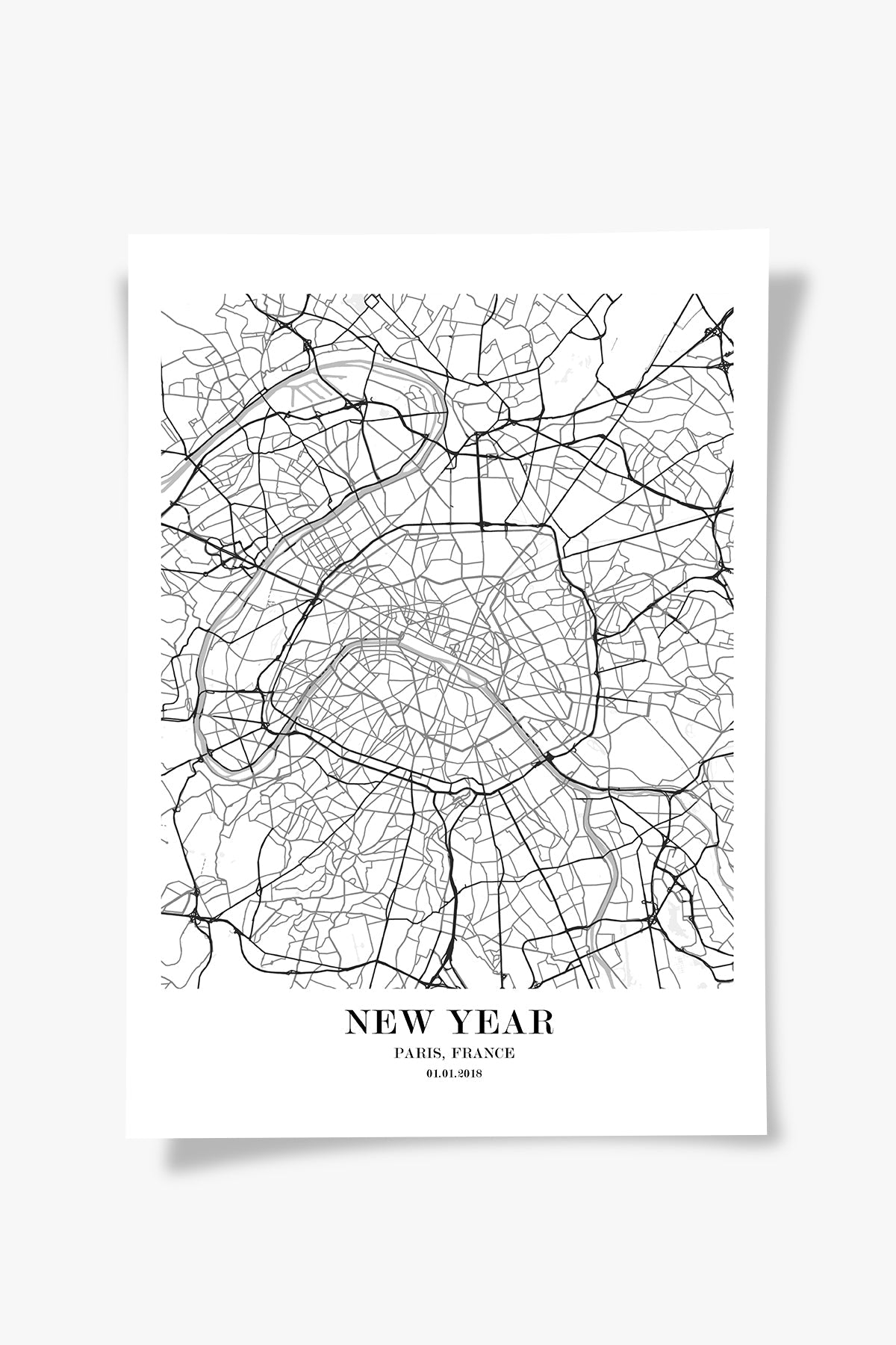Paris Şehir Haritası Poster