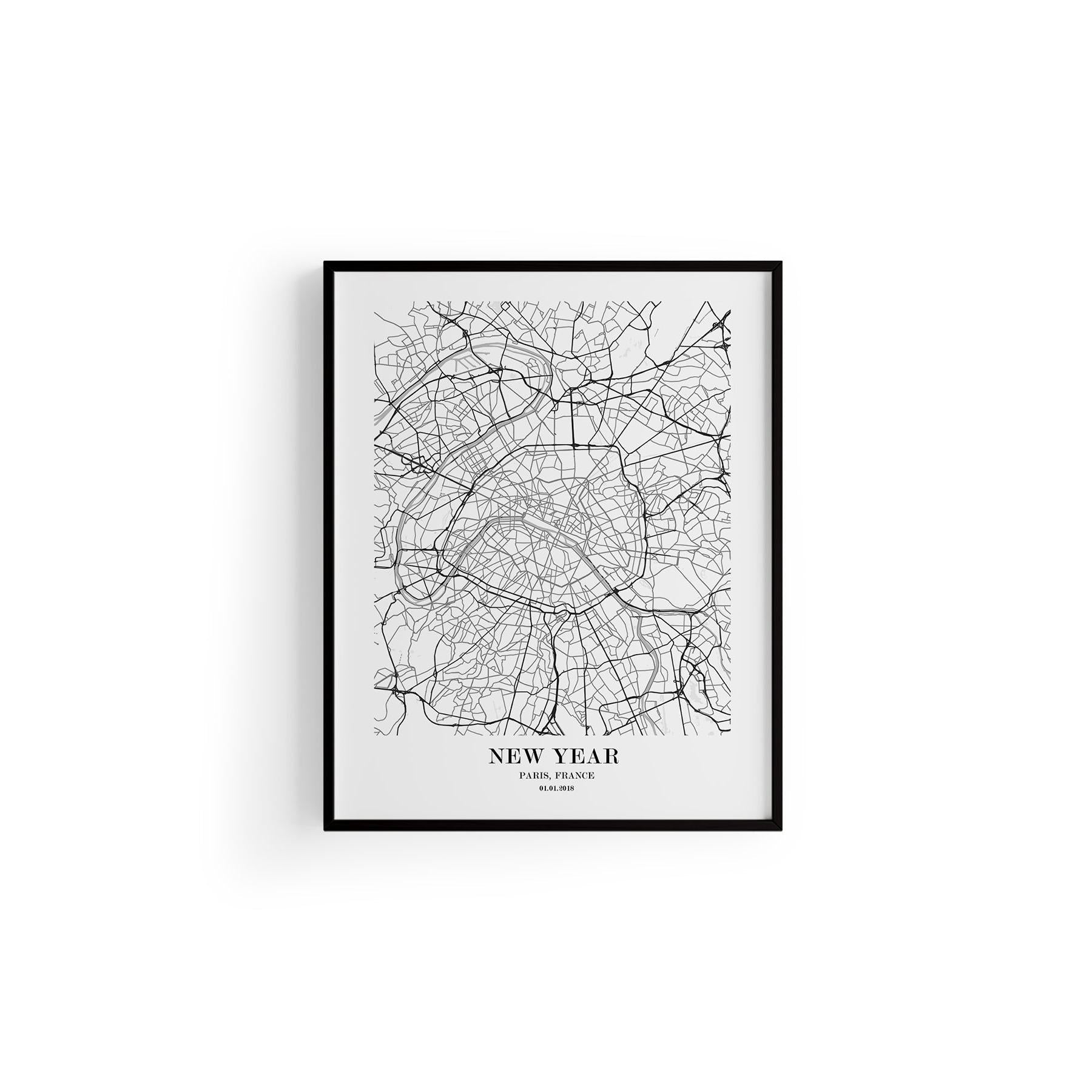 Paris Şehir Haritası Poster