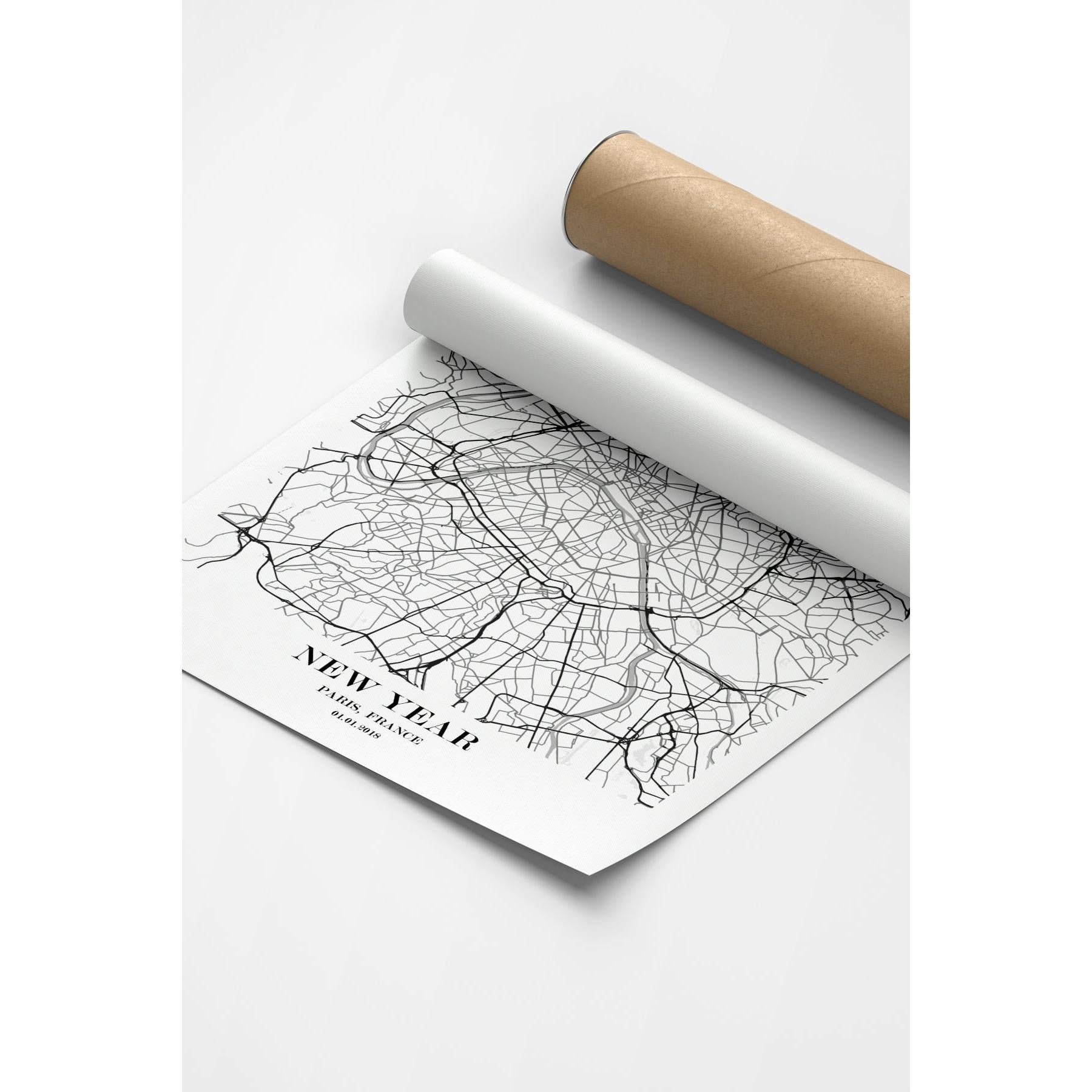 Paris Şehir Haritası Poster