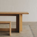 Nordic Masif Meşe Ahşap Yemek Masası Ve Bench Takımı