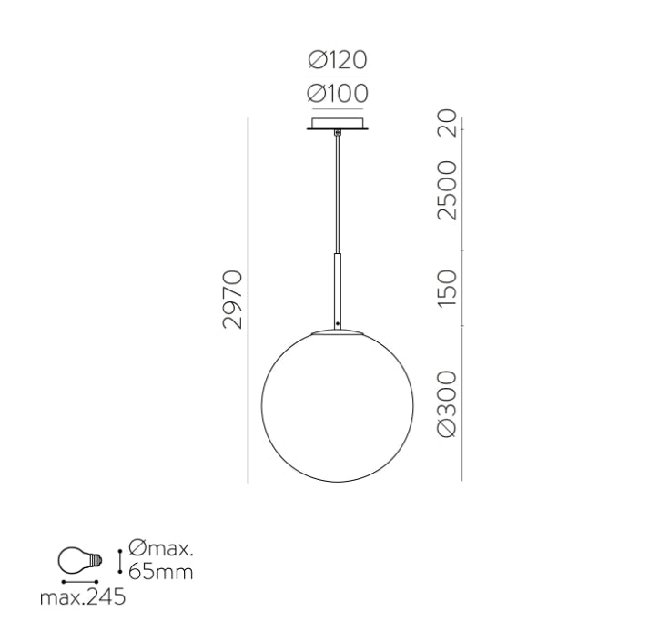 Parma Sarkit 1l Matt Antique Gold Ø30x300 Cm E27 1x15w