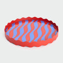 Pavlo Metal ve Cam Servis Tepsisi-Tepsi-Rococo Design Studio-KIRMIZI-NowShopFun
