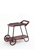 Peak Bordo Servis Arabası | 2 Katlı Ahşap Metal Tekerlekli Çay Servis Arabası-Servis Arabası-Ukyco-NowShopFun