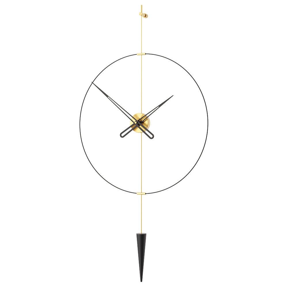 Pendulum Plus Duvar Saati-Duvar Saati-M Clocks-MAT GOLD-60CM-NowShopFun