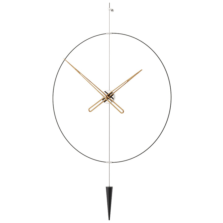 Pendulum Plus Duvar Saati-Duvar Saati-M Clocks-PARLAK KROM/CEVİZ-80CM-NowShopFun