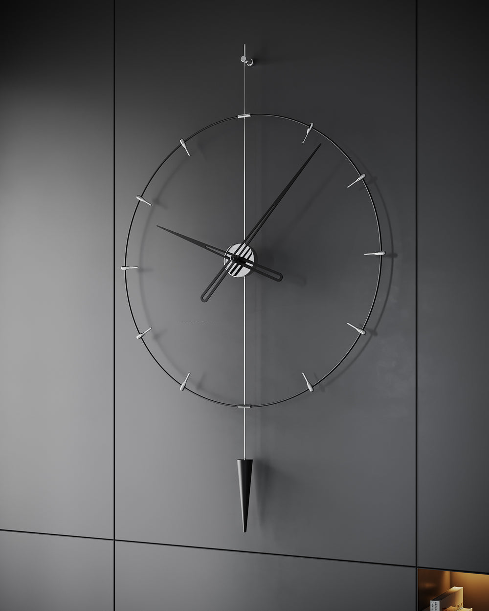 Pendulum Plus İndicator Duvar Saati-Duvar Saati-M Clocks-SİYAH-60CM-NowShopFun