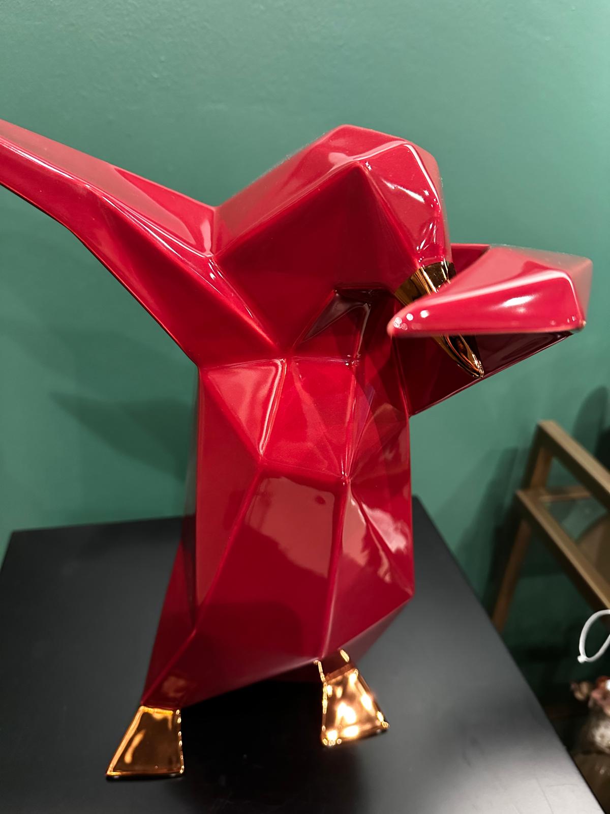 Penguin Glossy Bordeaux Dekoratif Obje