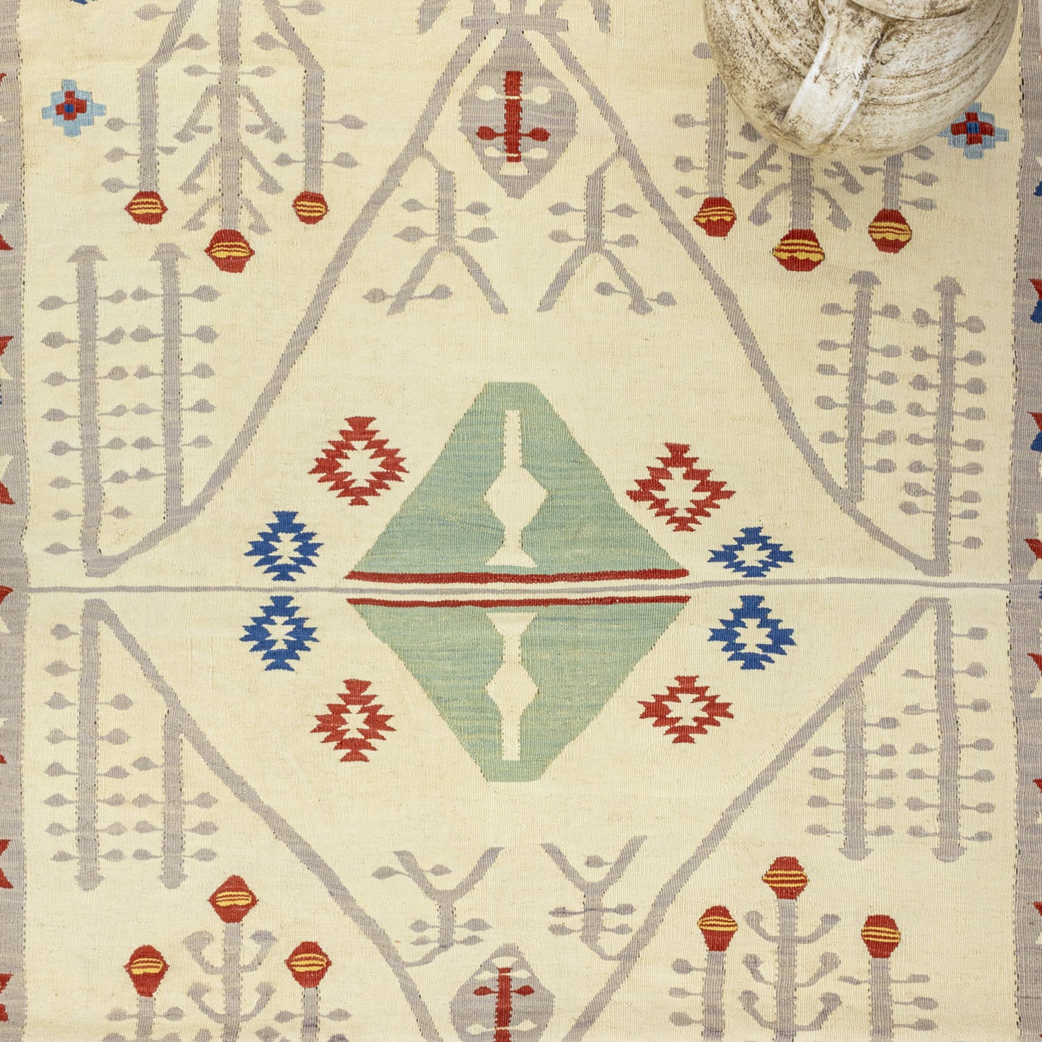 Peren Şarköy Desenli Yün Kilim 115X172 Cm