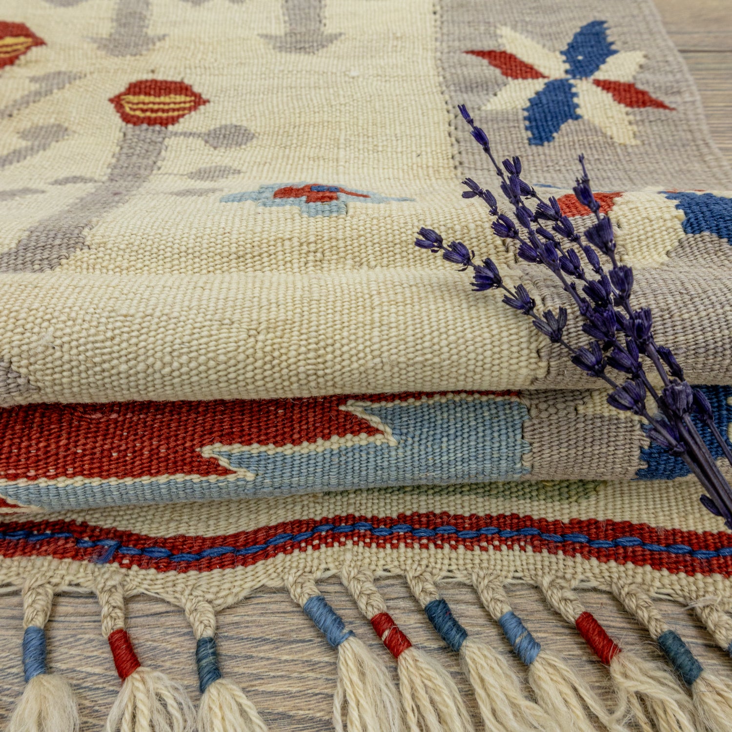 Peren Şarköy Desenli Yün Kilim 115X172 Cm