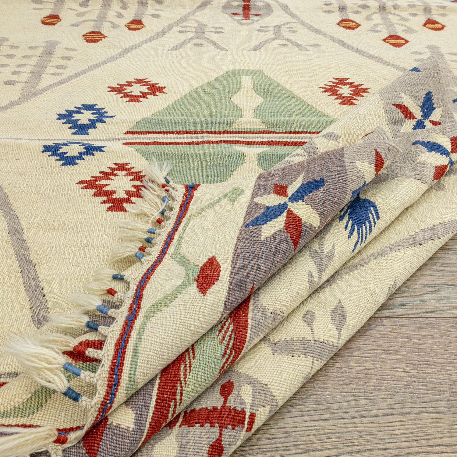 Peren Şarköy Desenli Yün Kilim 115X172 Cm