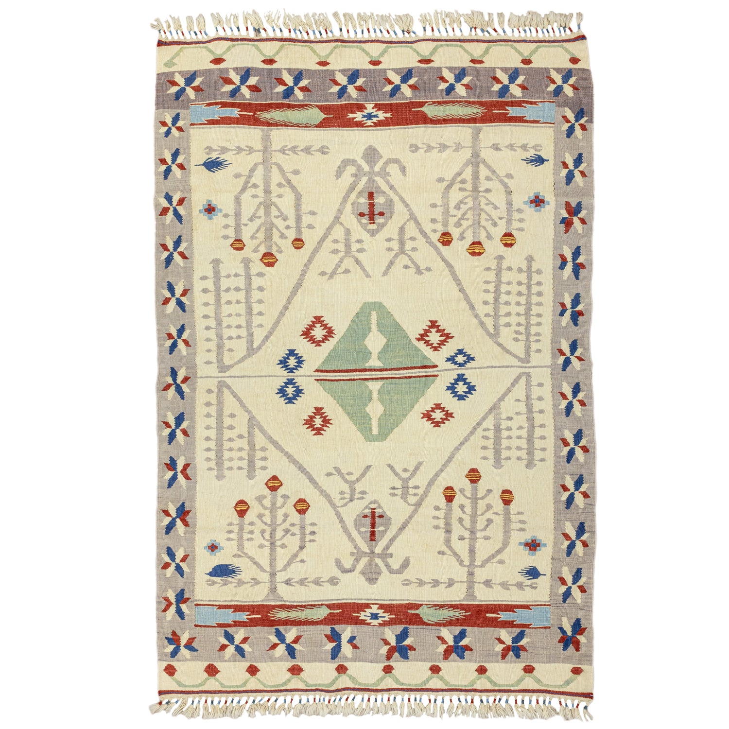 Peren Şarköy Desenli Yün Kilim 115X172 Cm